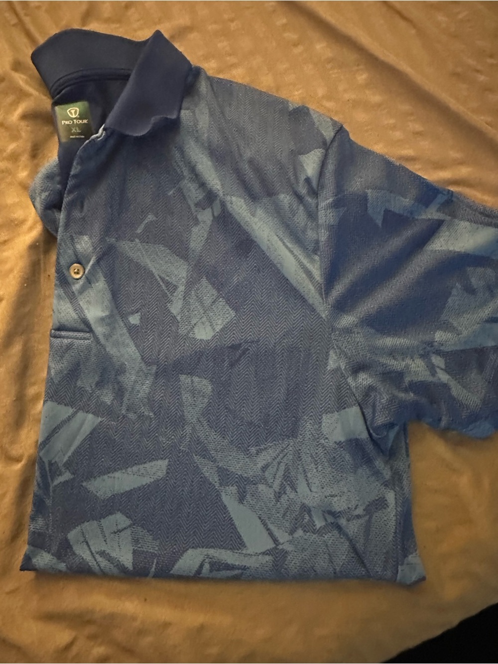 Men's Navy Geo-Print Polo